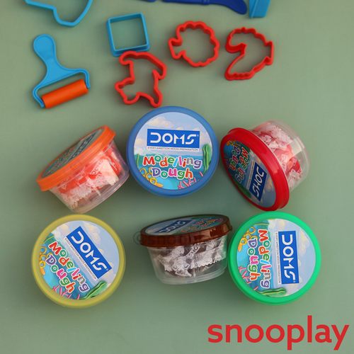 Modelling Clay Sets | 1 Set = 6 Colourful Clays, 1 Roller, 6 Stencils, 1 Spatula (3-8 Years)