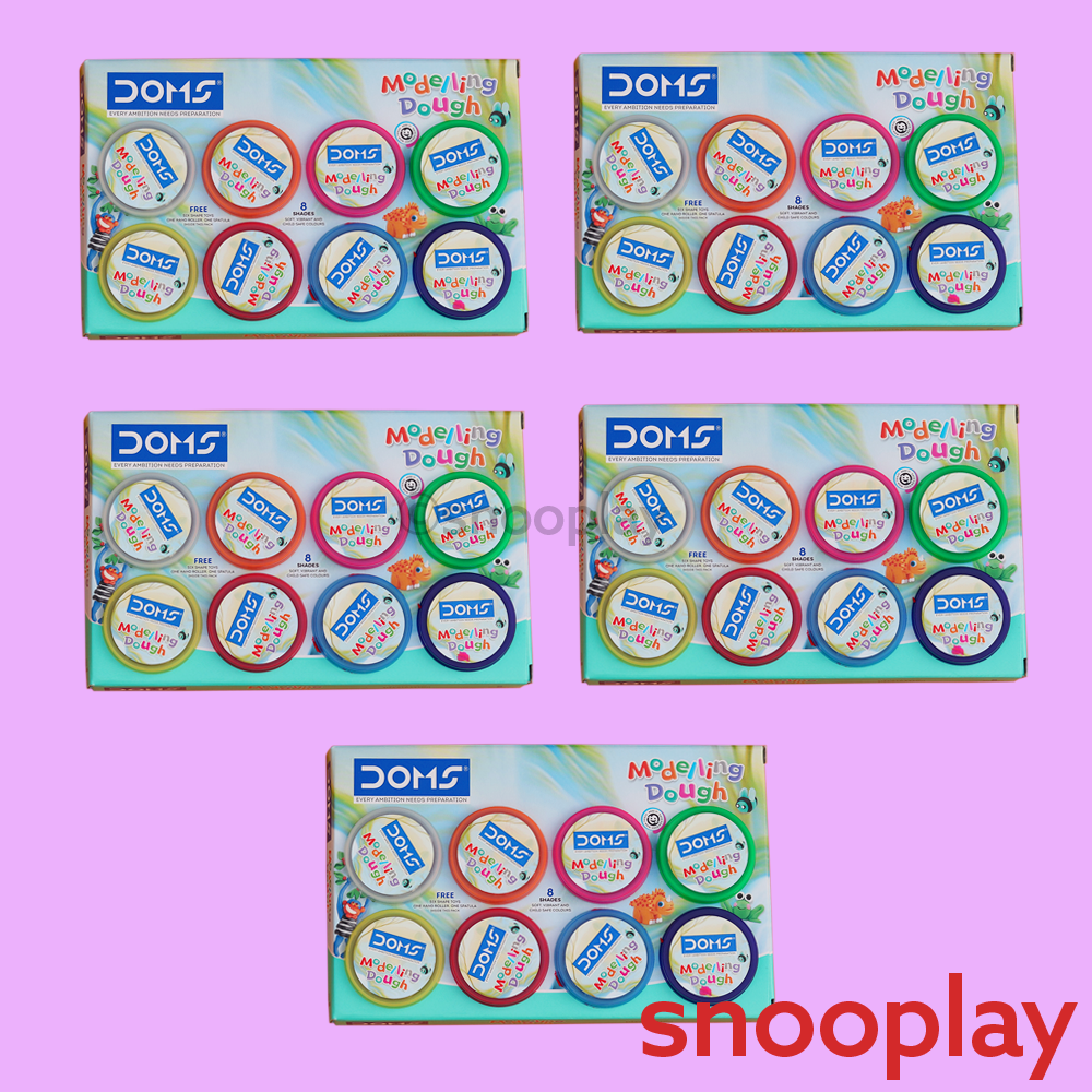 Modelling Clay Sets | 1 Set = 8 Colorful Clays, 1 Roller, 6 Stencils, 1 Spatula (3-8 Years)