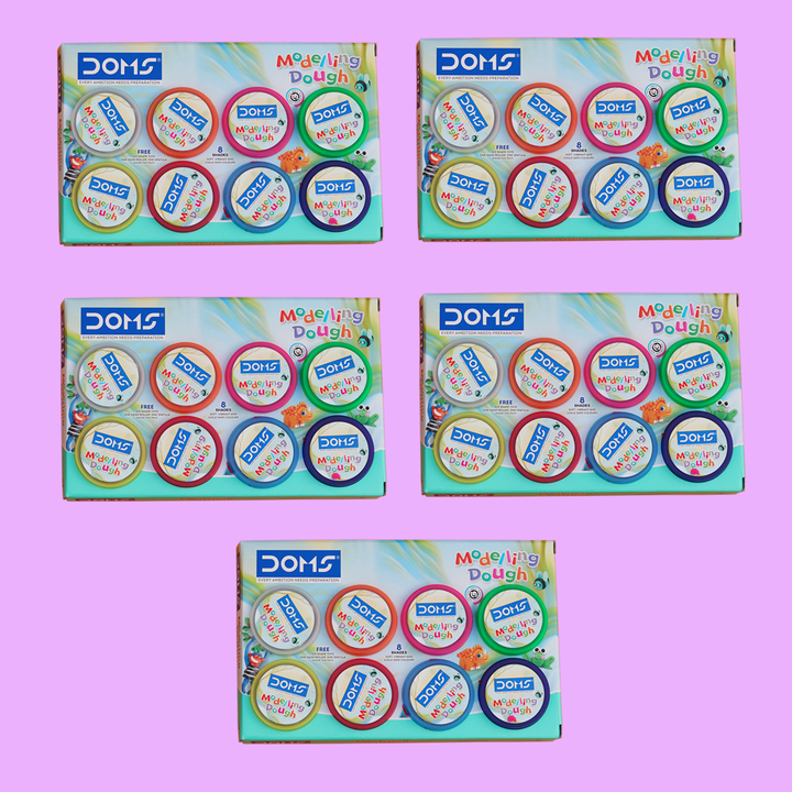 Modelling Clay Sets | 1 Set = 8 Colorful Clays, 1 Roller, 6 Stencils, 1 Spatula (3-8 Years)