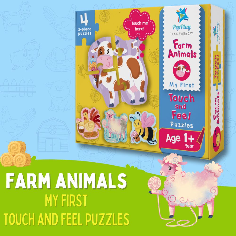 My First Touch & Feel Puzzles (Farm Animals) | 12 pieces