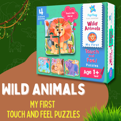 My First Touch & Feel Puzzles (Wild Animals) | 12 pieces