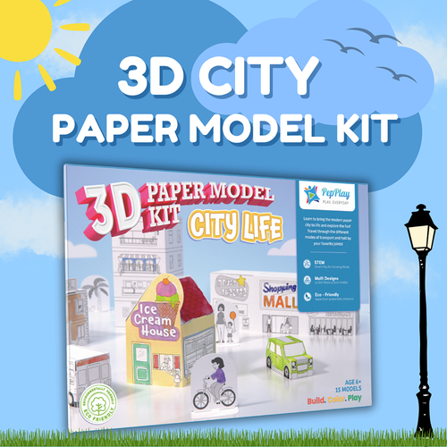 3D Paper Model Kit – City Life | DIY Activity Set (6-12 Years)