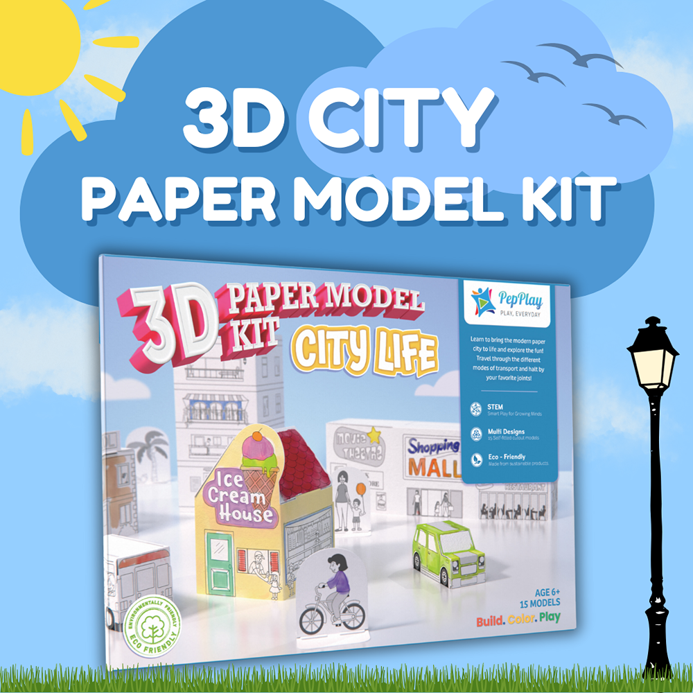 3D Paper Model Kit – City Life (DIY Activity Set)