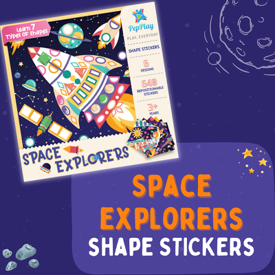 Educational Shape Sticker - Space Explorers (7 Types of Shapes Learning Set )