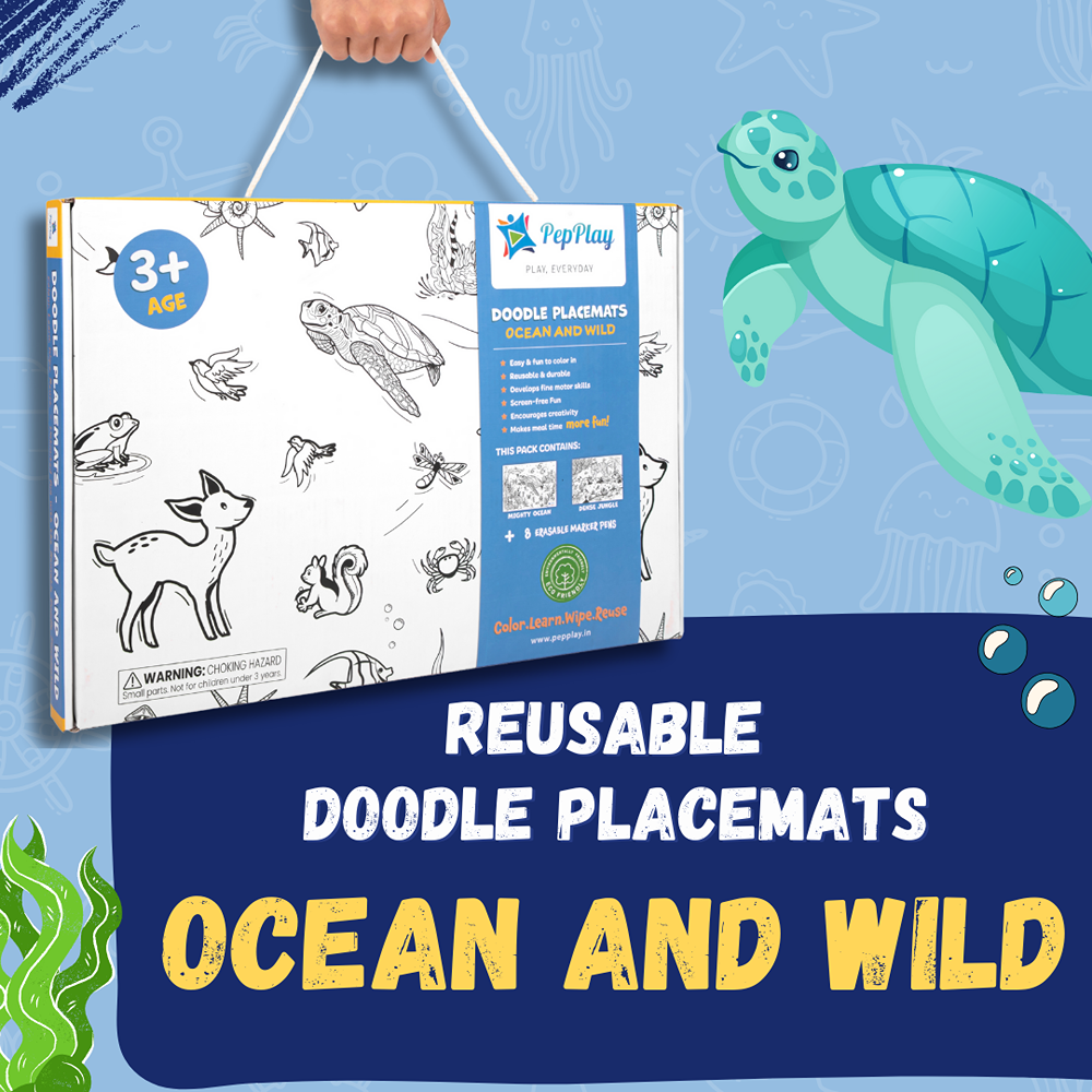 Doodle Placemats Set - Animal Series (DIY Drawing Kit)