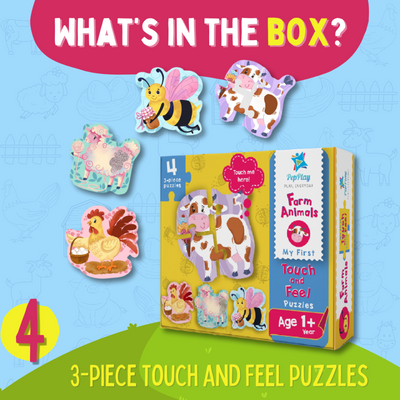 My First Touch & Feel Puzzles (Farm Animals) | 12 pieces