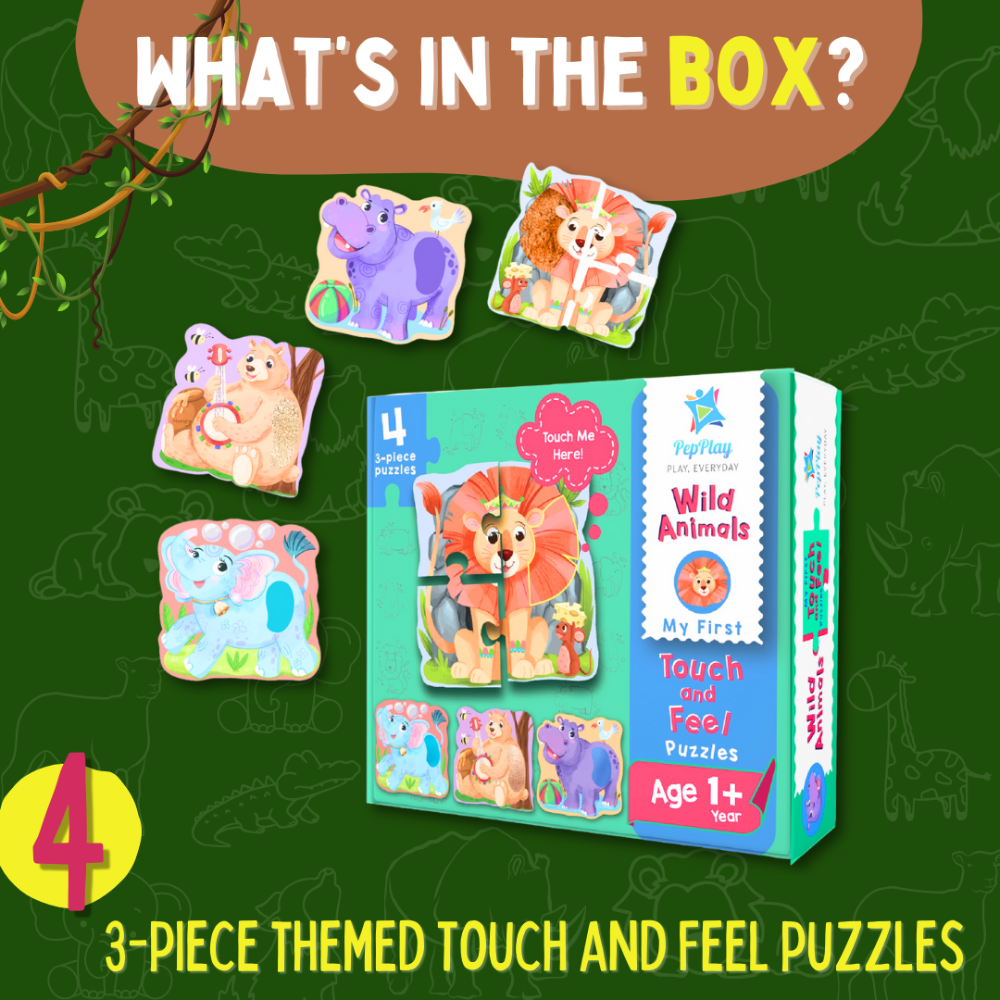 My First Touch & Feel Puzzles (Wild Animals) | 12 pieces