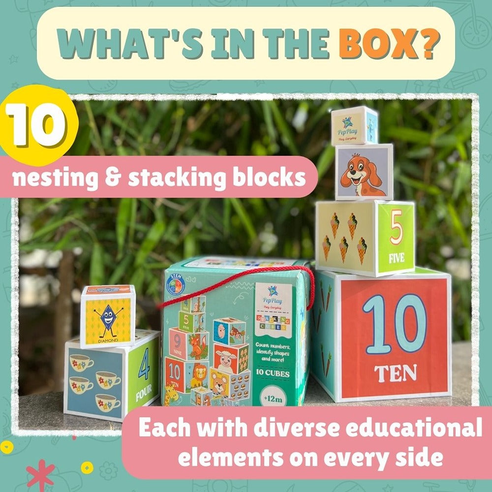 Stacking and Nesting Cubes (Educational  Brain Activity Toy)