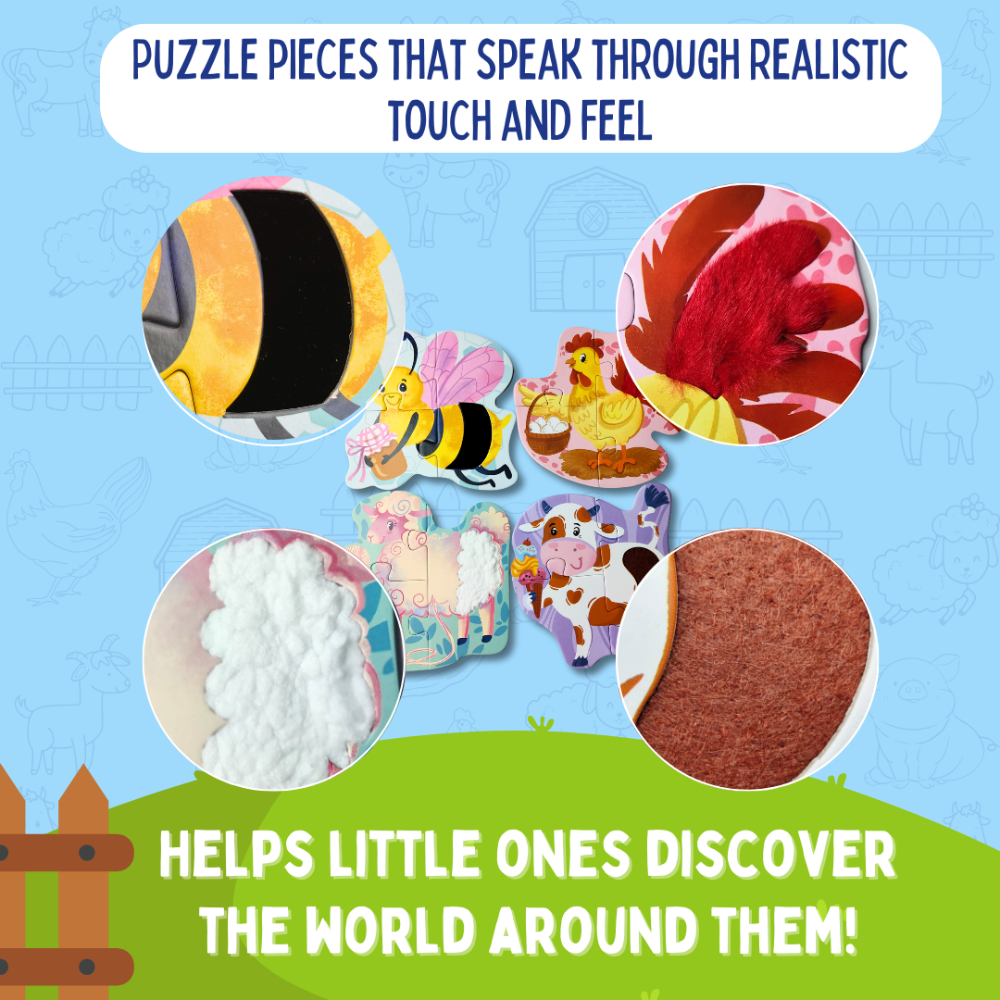 My First Touch & Feel Puzzles (Farm Animals) | 12 pieces
