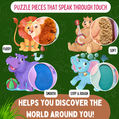 My First Touch & Feel Puzzles (Wild Animals) | 12 pieces