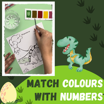 Dinosaurs Coloring Book - Color Using Paint & Numbers