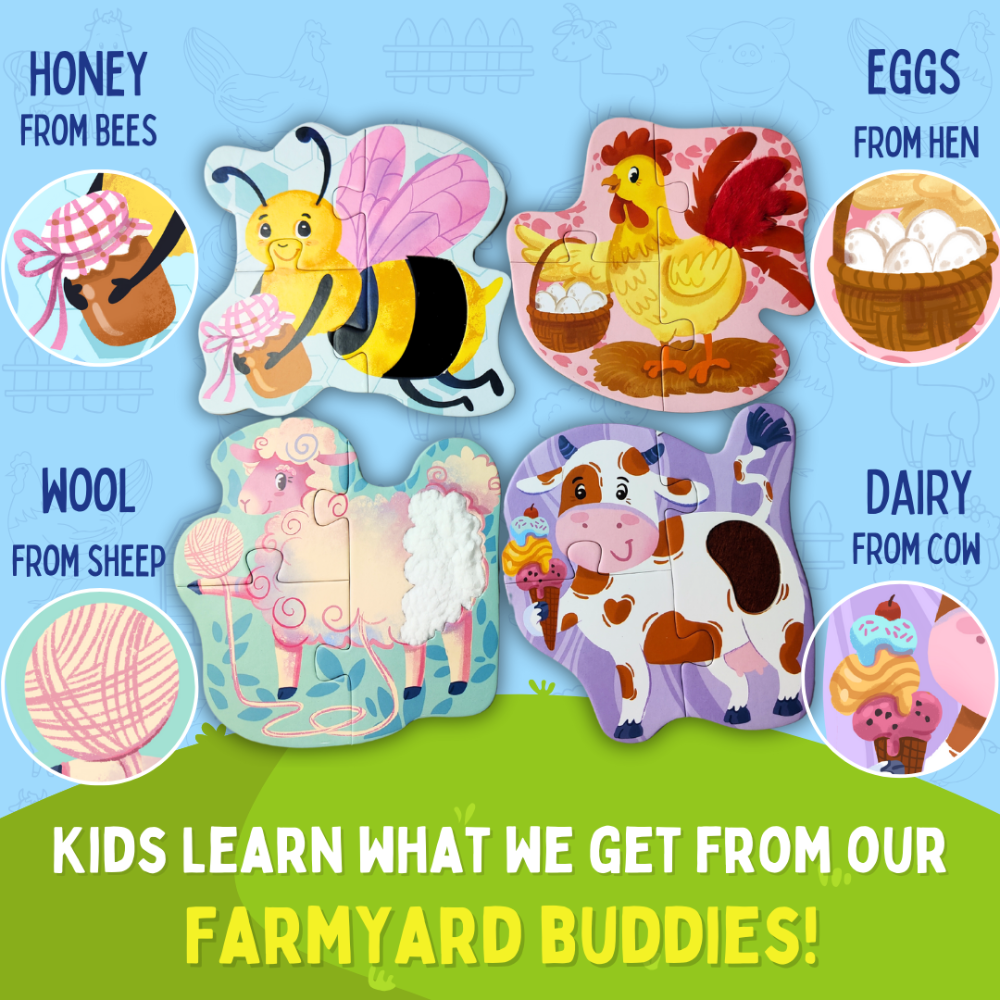 My First Touch & Feel Puzzles (Farm Animals) | 12 pieces