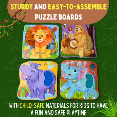 My First Touch & Feel Puzzles (Wild Animals) | 12 pieces
