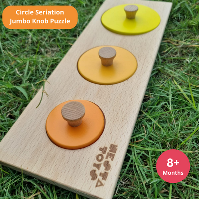 Montessori Early Math Puzzle Combo - Shapes & Circle Seriation | Educational Shapes Puzzles for Baby