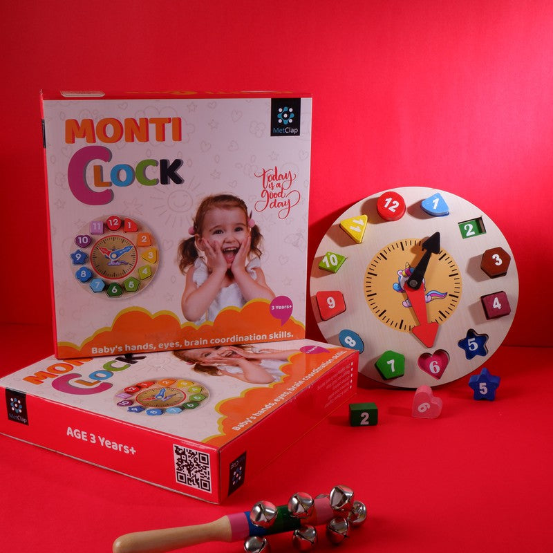 Monti Clock | 12 Different Shapes Learning Color Shapes and Number Learning Activity