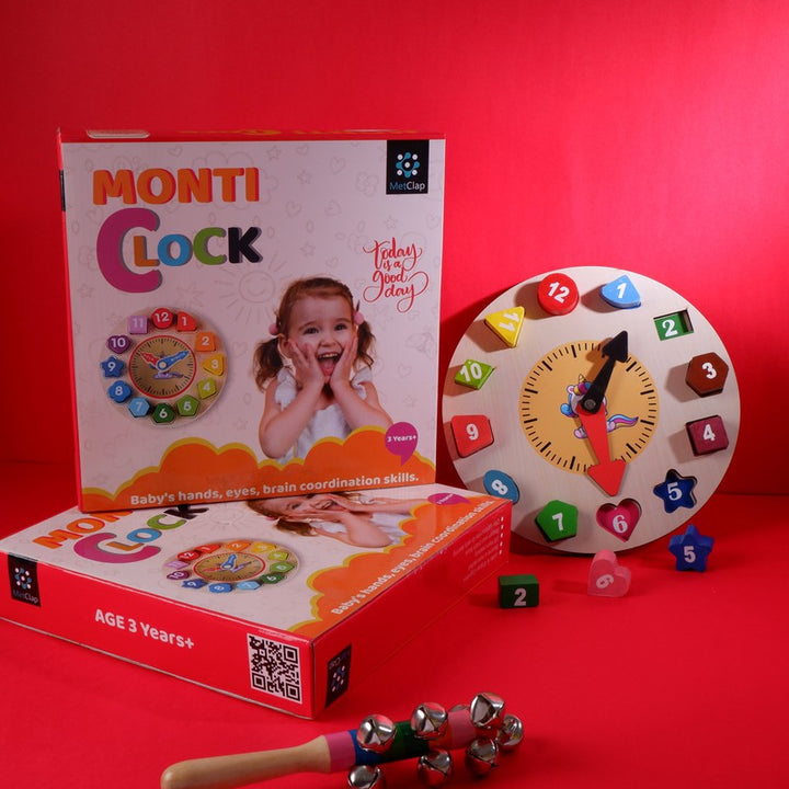 Monti Clock | 12 Different Shapes Learning Color Shapes and Number Learning Activity