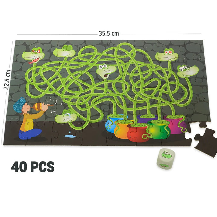 Chalk & Chuckles Moody Snakes Puzzle for Kids - 40 Pieces