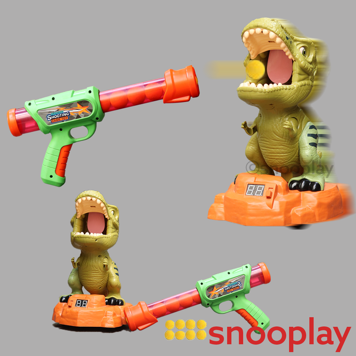 Catapult Dinosaur Targeting Vacuum Pressure Launcher with 8 Balls, Light & Music (3-8 Years)