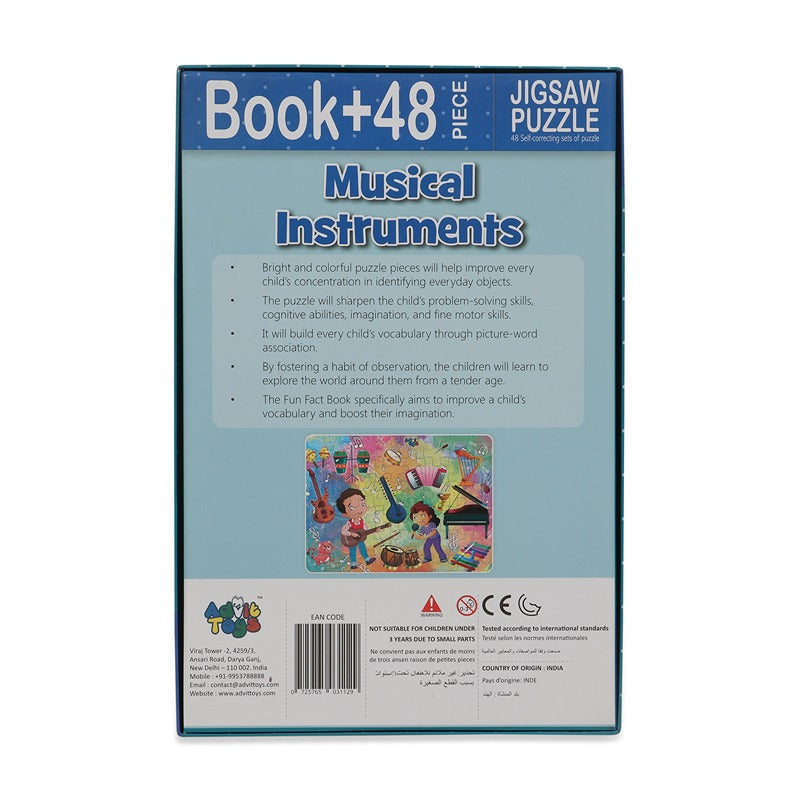 Musical Instruments - Jigsaw Puzzle (48 Piece + Educational Fun Fact Book Inside)