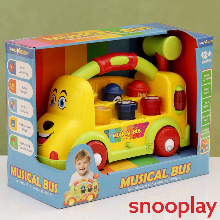Musical Bus Toy for Learning Counting, Shapes & Colours (12 Months-2 Years)