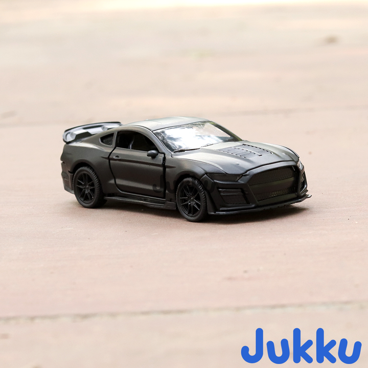 Jukku Resembling Ford Mustang Diecast Car - Pullback, Openable Doors & Bonnet | 1:36 Scale (3 Years till Grown Ups)