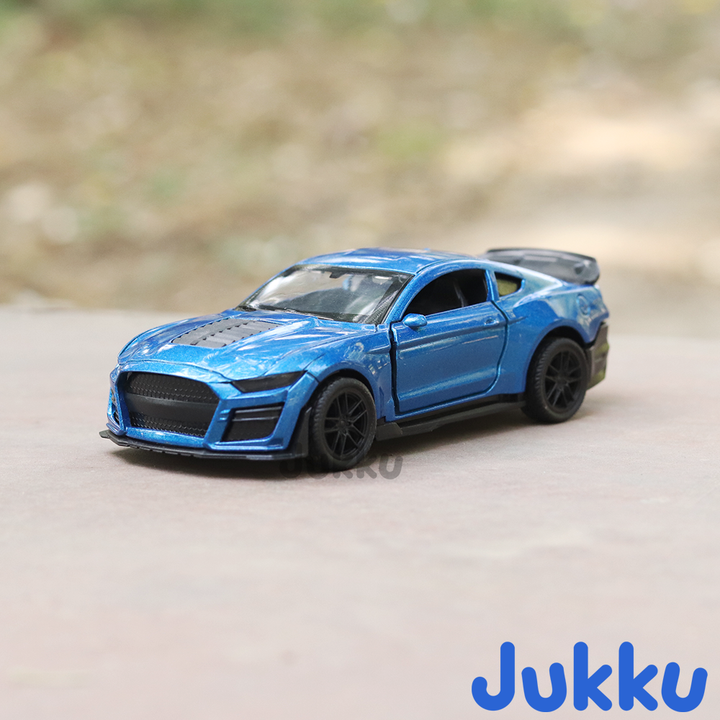 Jukku Resembling Ford Mustang Diecast Car - Pullback, Openable Doors & Bonnet | 1:36 Scale (3 Years till Grown Ups)
