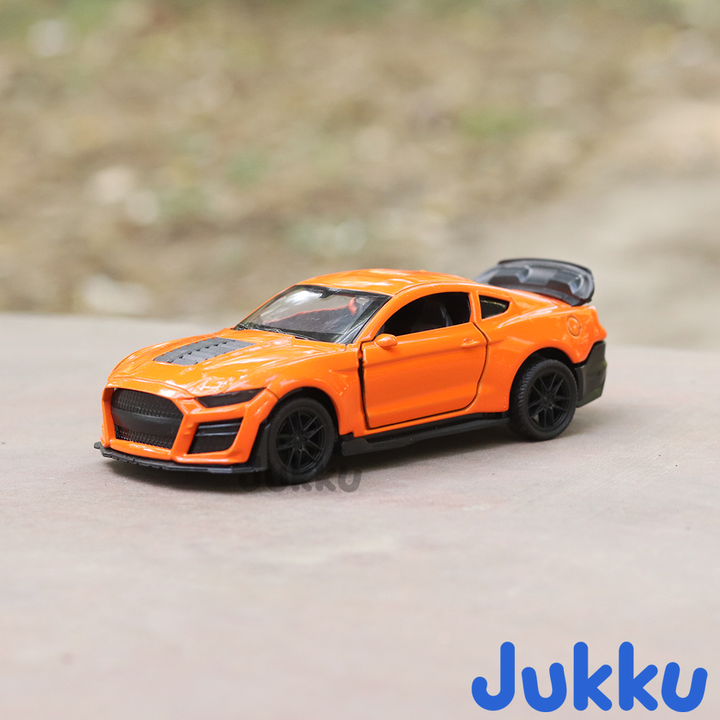 Jukku Resembling Ford Mustang Diecast Car - Pullback, Openable Doors & Bonnet | 1:36 Scale (3 Years till Grown Ups)