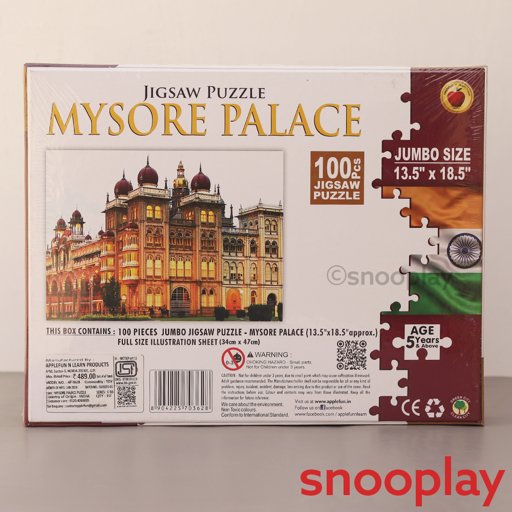 Applefun 'n' learn Mysore Palace Jigsaw Puzzle - 100 Pieces (5-8 Years)