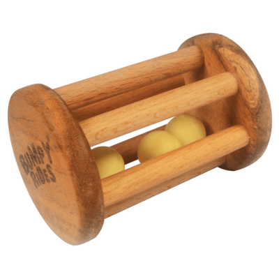 Wooden Rolling Rattle for Babies - Natural