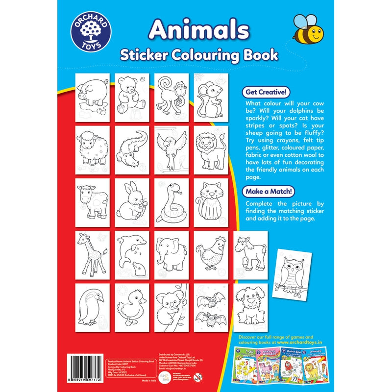 Animals Sticker Colouring Book