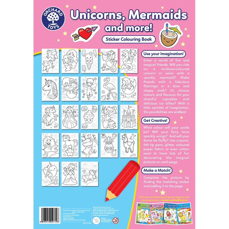 Unicorns, Mermaids and More! Sticker Colouring Book