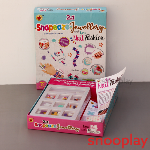 Applefun 'n' learn 2 In 1 DIY Snapeaze Jewellery with New Nail Fashion (5-12 Years)