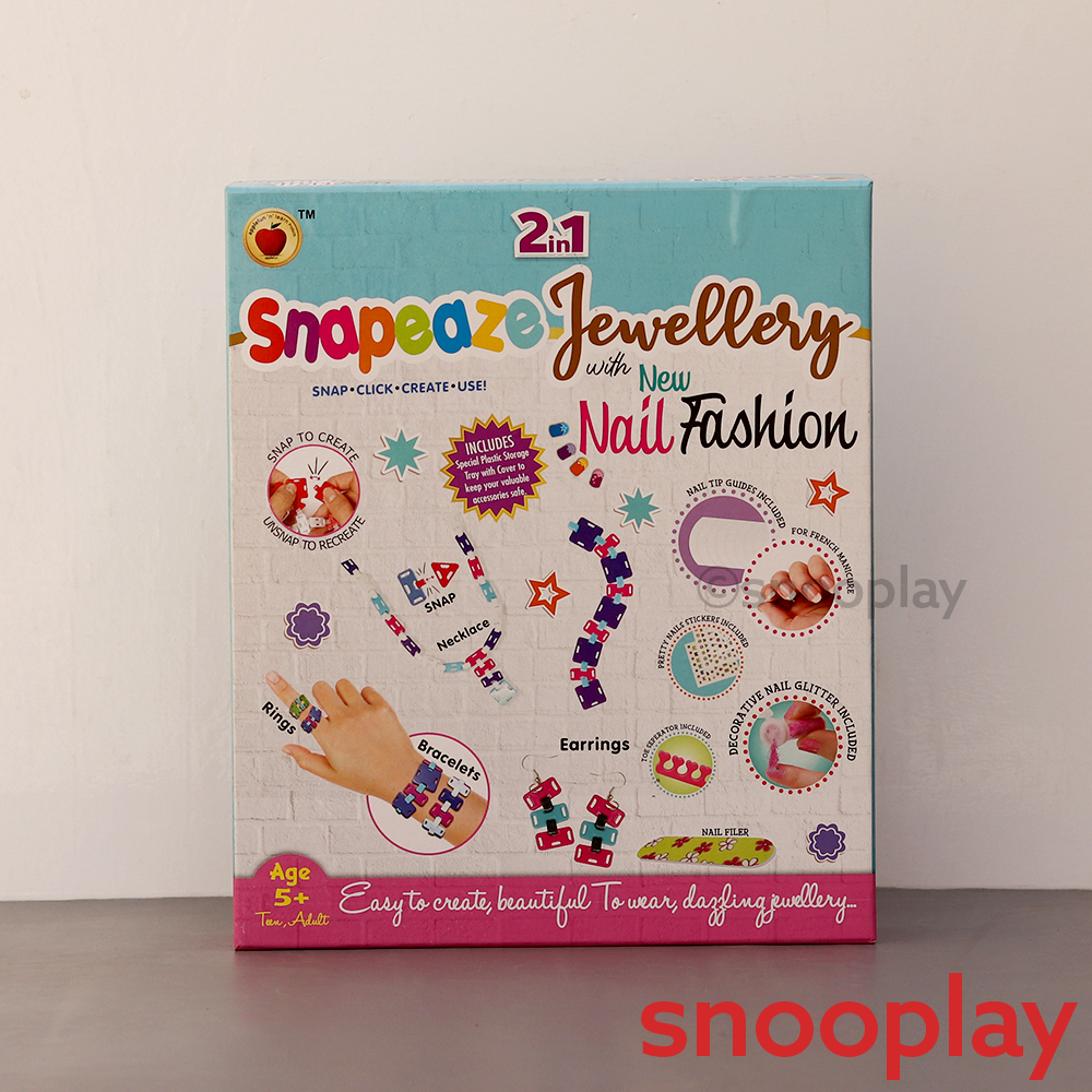 Applefun 'n' learn 2 In 1 DIY Snapeaze Jewellery with New Nail Fashion (5-12 Years)