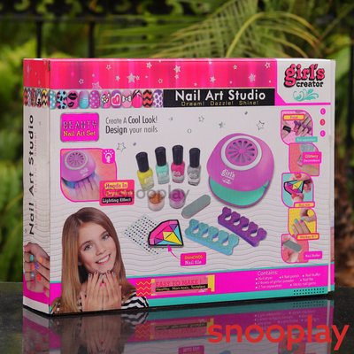 Nail Art Studio with Electronic Dryer for Kids | Pretend Play Toys - Small