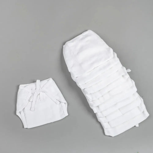 Beelittle Pure White 12-Pack Organic Stuffed Muslin Nappy Set (0-3 Months)