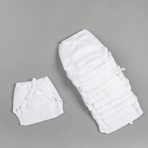 Beelittle Pure White 12-Pack Organic Stuffed Muslin Nappy Set (0-3 Months)