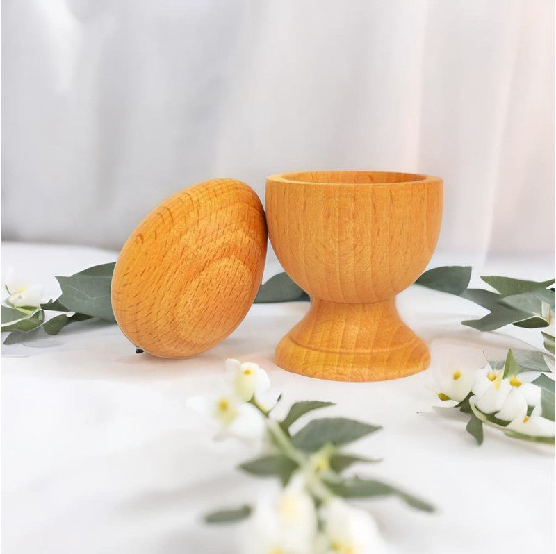 Natural Wooden Egg and Cup Set