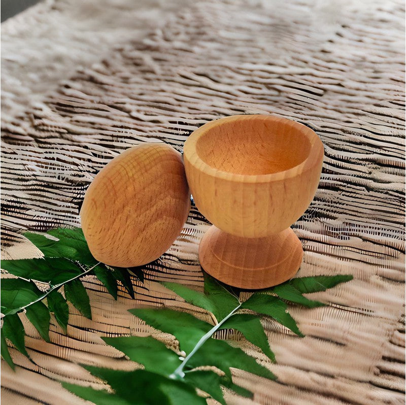 Natural Wooden Egg and Cup Set