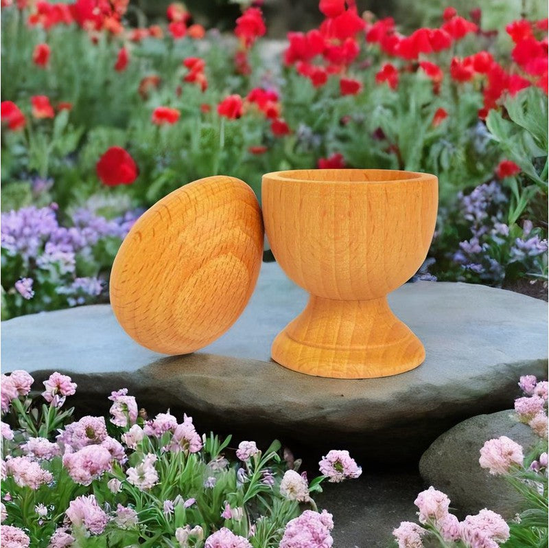 Natural Wooden Egg and Cup Set