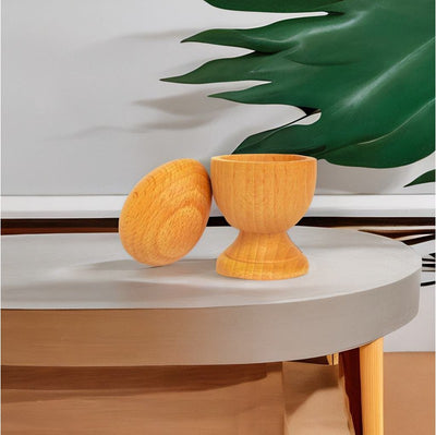 Natural Wooden Egg and Cup Set