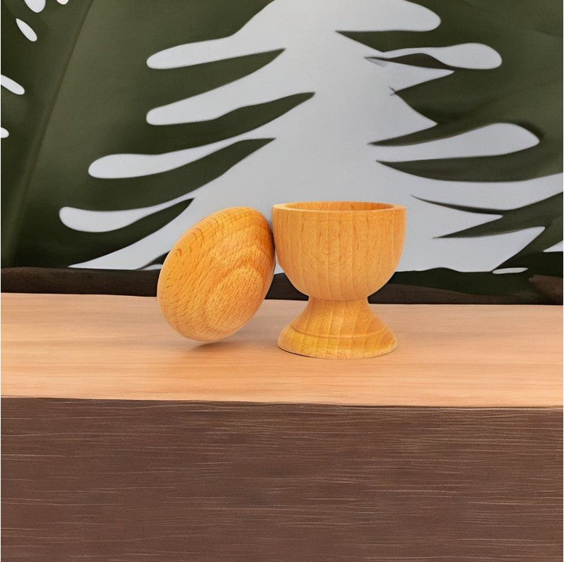 Natural Wooden Egg and Cup Set