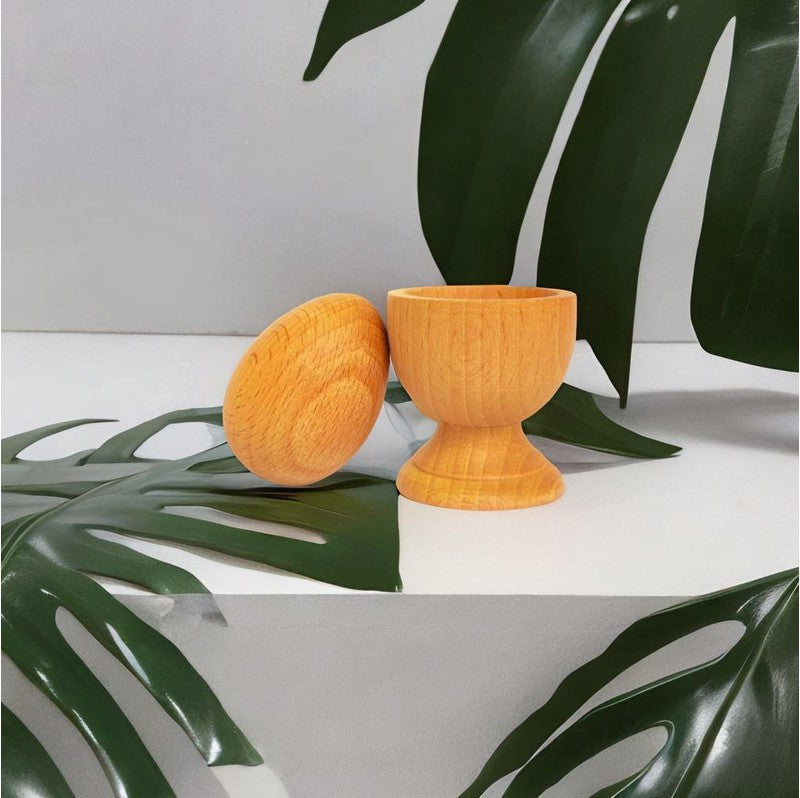 Natural Wooden Egg and Cup Set