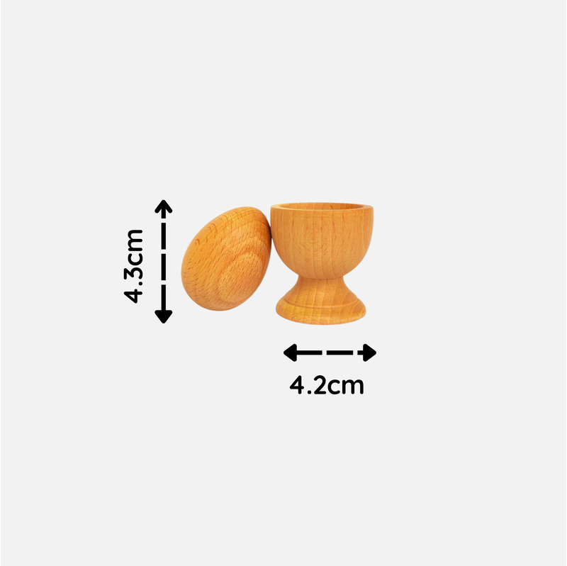 Natural Wooden Egg and Cup Set