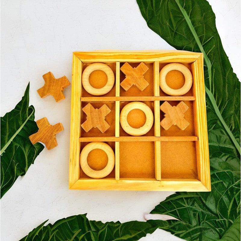 Buy Natural Wooden X and O Tic Tac Toe on Snooplay