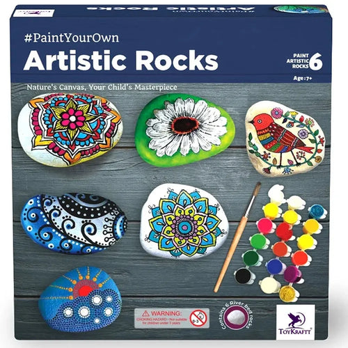 Toykraft Paint Your Own Artistic Rock Painting Kit - Creative Art & Craft Activity