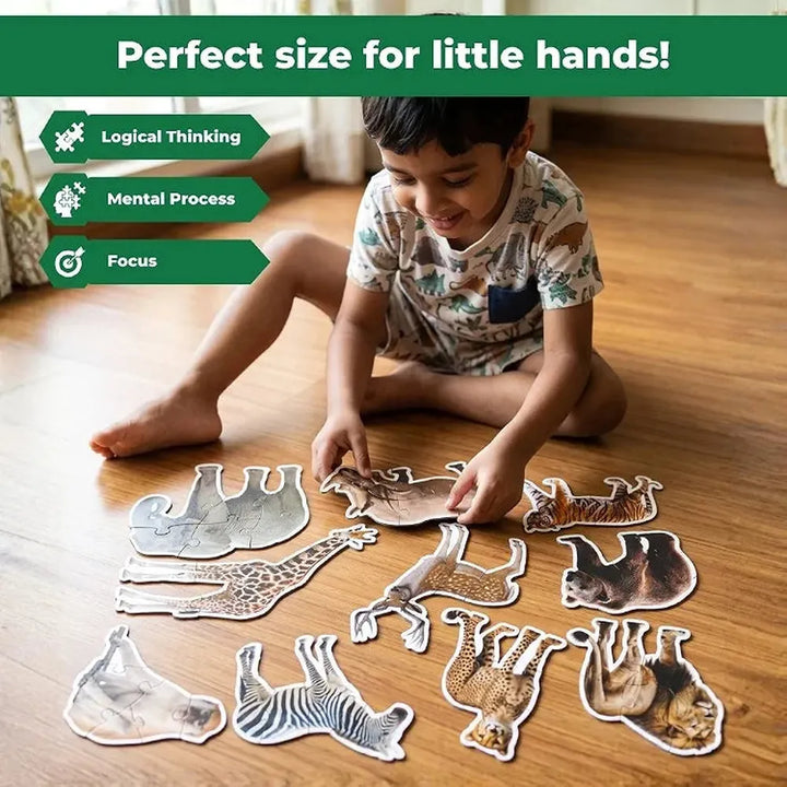 Toykraft Jungle Animal Puzzles – 4, 5 & 6 Piece Toddler Floor Puzzles