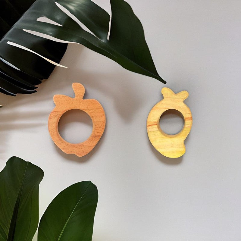 Apple and Mango Shaped Neem Wood Teethers (6-12 Months)