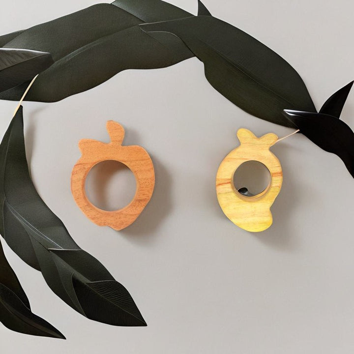 Apple and Mango Shaped Neem Wood Teethers (6-12 Months)