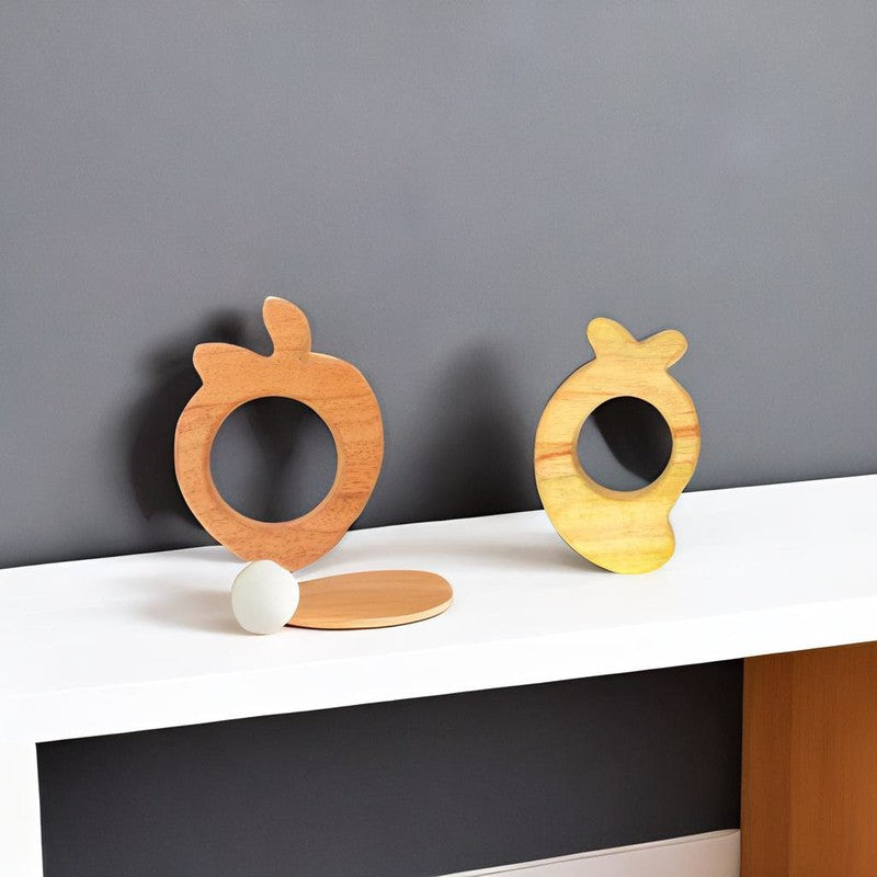 Apple and Mango Shaped Neem Wood Teethers (6-12 Months)