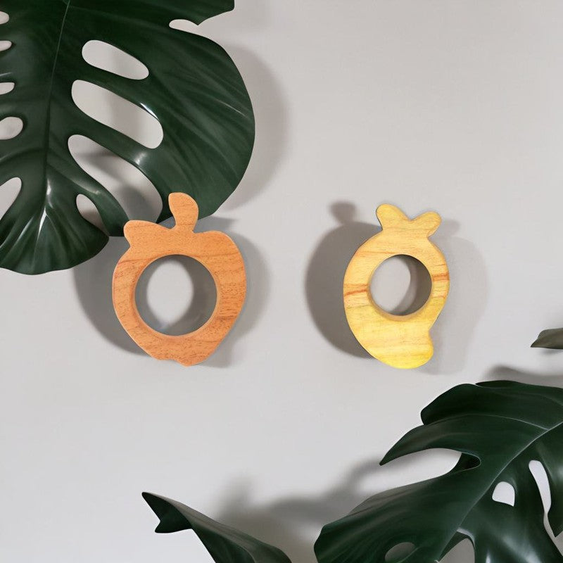 Apple and Mango Shaped Neem Wood Teethers (6-12 Months)